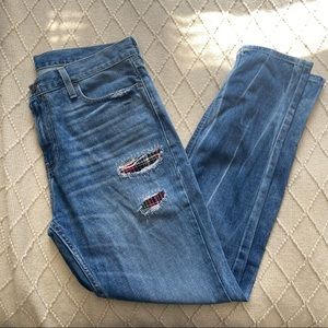 Hollister Patchwork Distressed Classic Taper Jeans